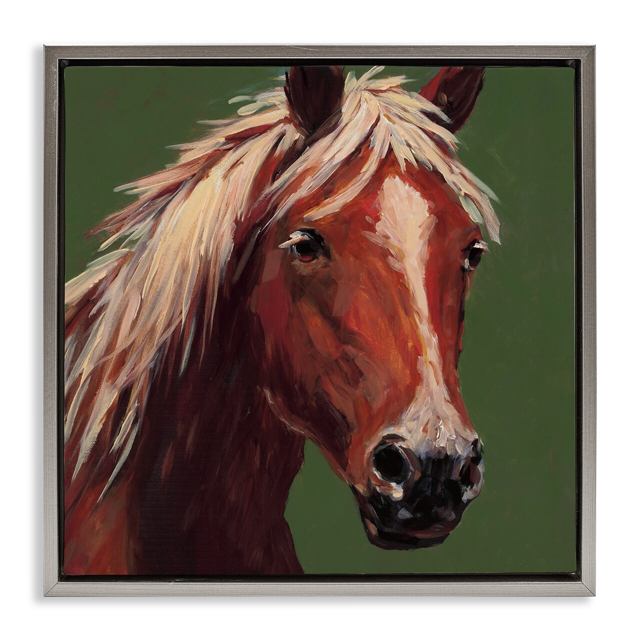 Stupell Industries Modern Horse on Green Floating Frame, design by Wani Pasion